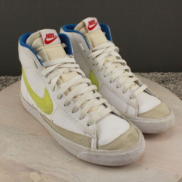 Nike Blazer Mid 77 Jumbo Sneakers Youth 6.5 White Yellow Blue Retro High Top - Picture 2 of 11
